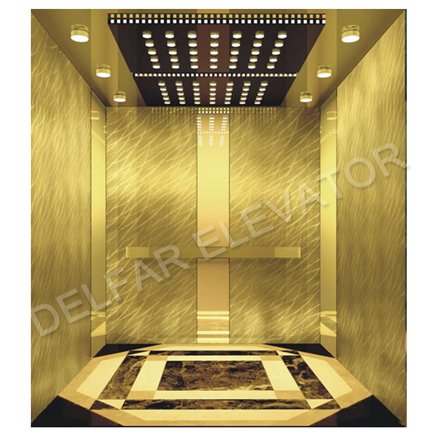 450-килограммовый малошумный жилой лифт с украшением Ti-gold