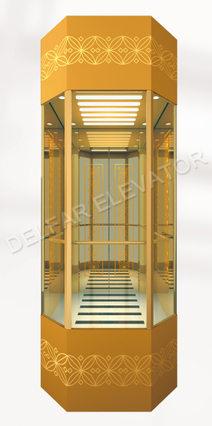 Лифт наблюдения ромбовидной формы точного дизайна зеркала Ti-gold