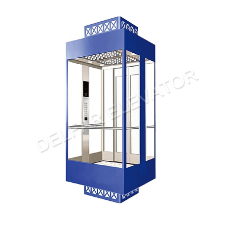 Окрашенный в синий цвет смотровой лифт