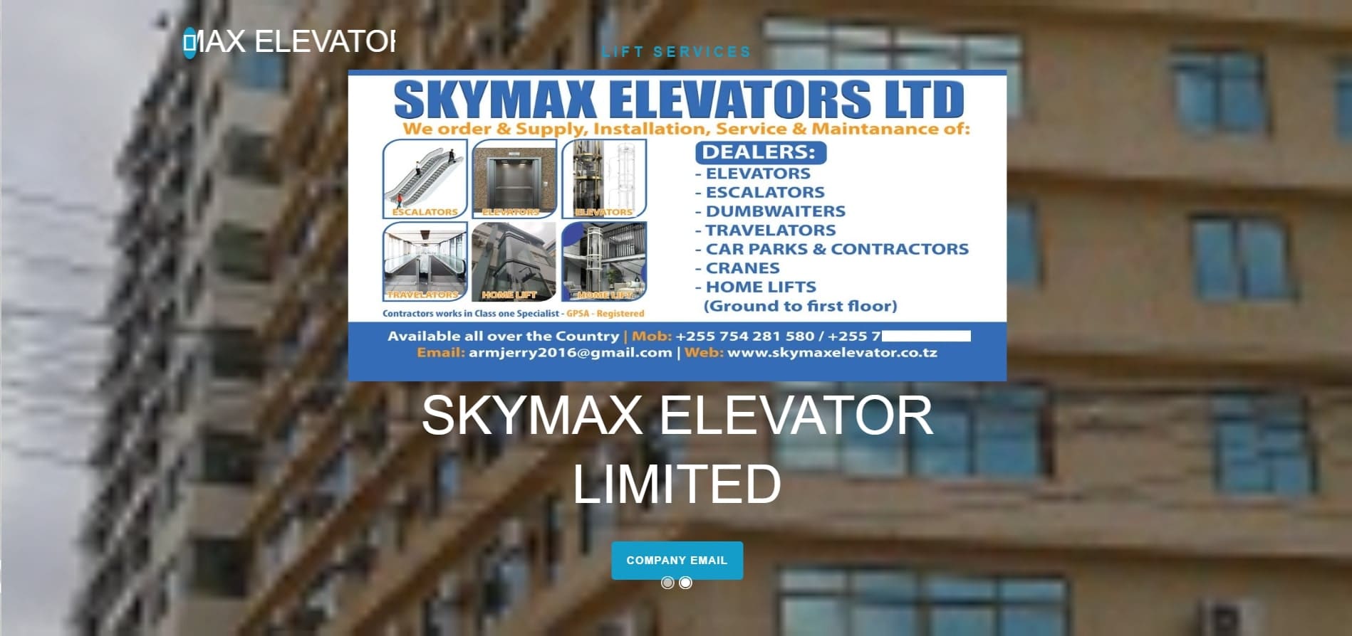 SKYMAX ELEVATOR LIMITED - лифтовые компании в Танзании - Delfar