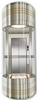 Полукруглая стеклянная смотровая кабина лифта